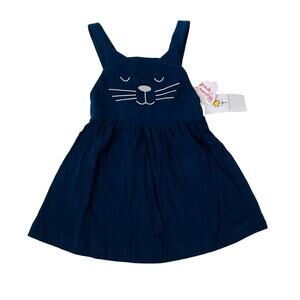 NWT Blossom + Sprout 2T Navy Knit Jumper with Cat Face